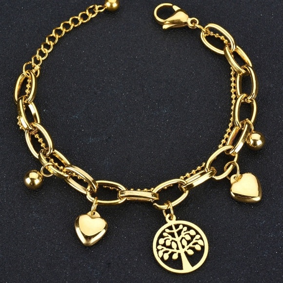 The Tree Of Life Gold Chunky Chain Bracelet - Picture 2 of 3